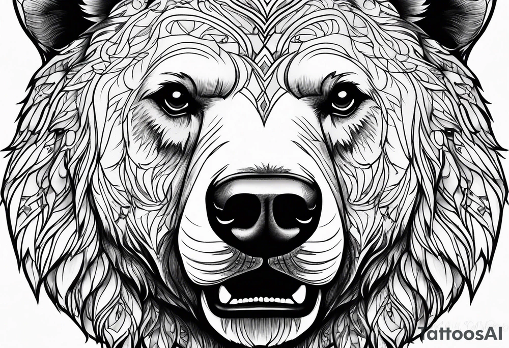 Bear face tattoo idea