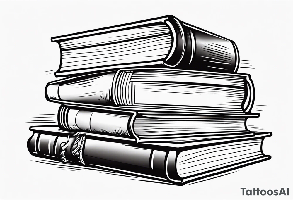 Piles of books tattoo idea