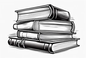 Piles of books tattoo idea
