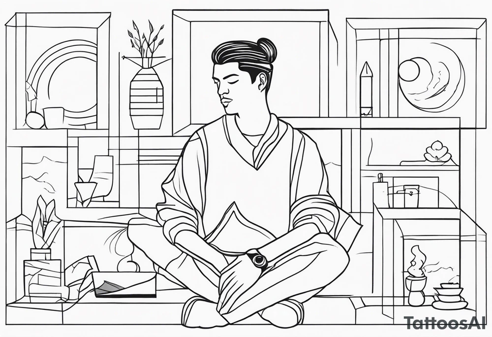 Men oneline tattoo idea