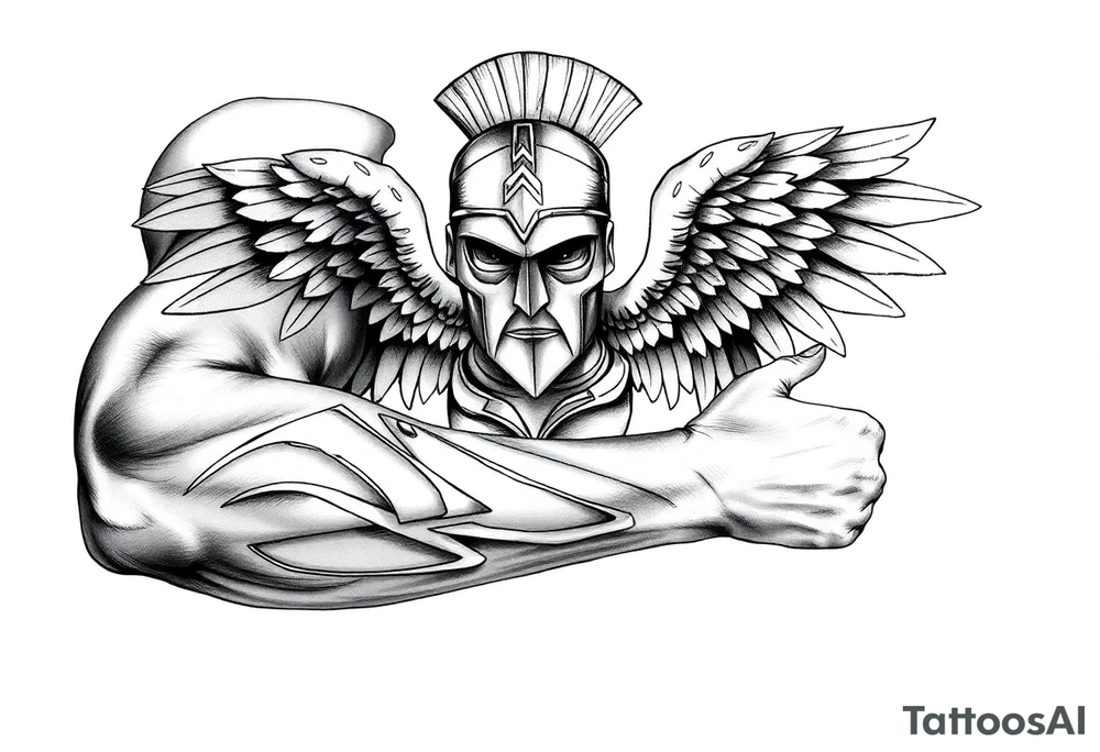 spartan angel tattoo idea