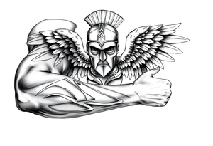 spartan angel tattoo idea