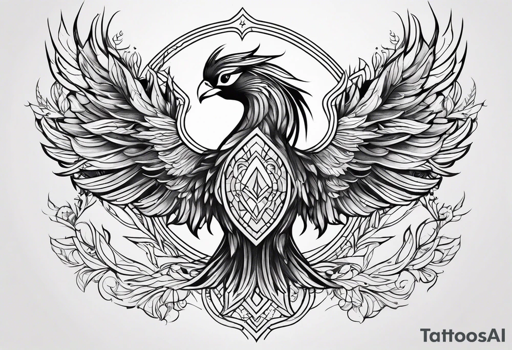 girly phoenix bird sternum tattoo tattoo idea