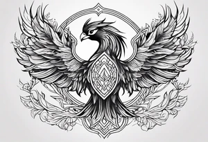 girly phoenix bird sternum tattoo tattoo idea