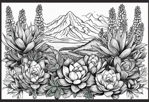 Bluebonnets with succulents tattoo idea