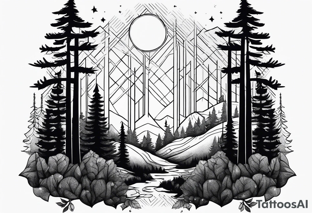 a simple forest tattoo idea