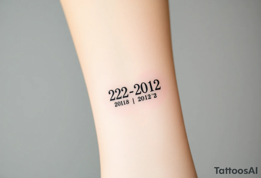 A sleek, minimalist barcode with the couple’s wedding date (22 - 12 - 2012) hidden in the numbers tattoo idea