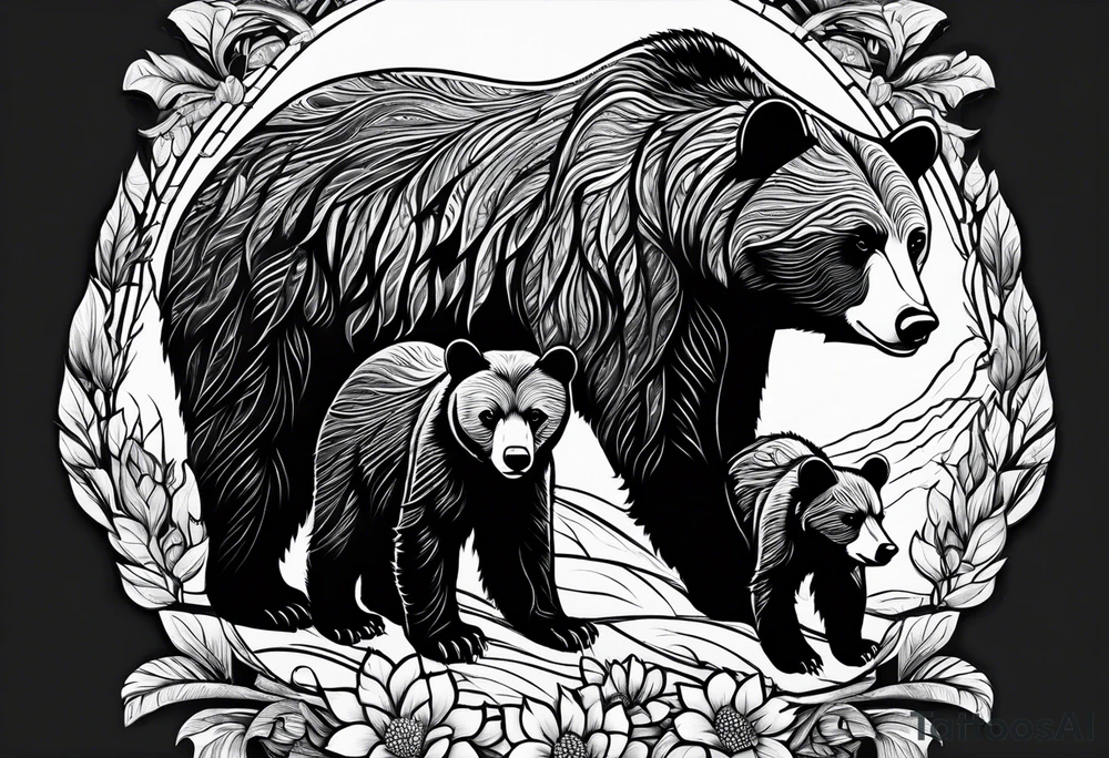 mamma bear and cub tattoo idea
