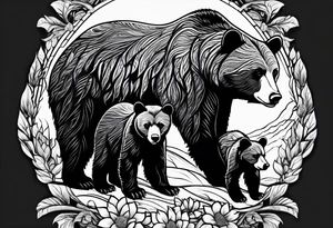 mamma bear and cub tattoo idea