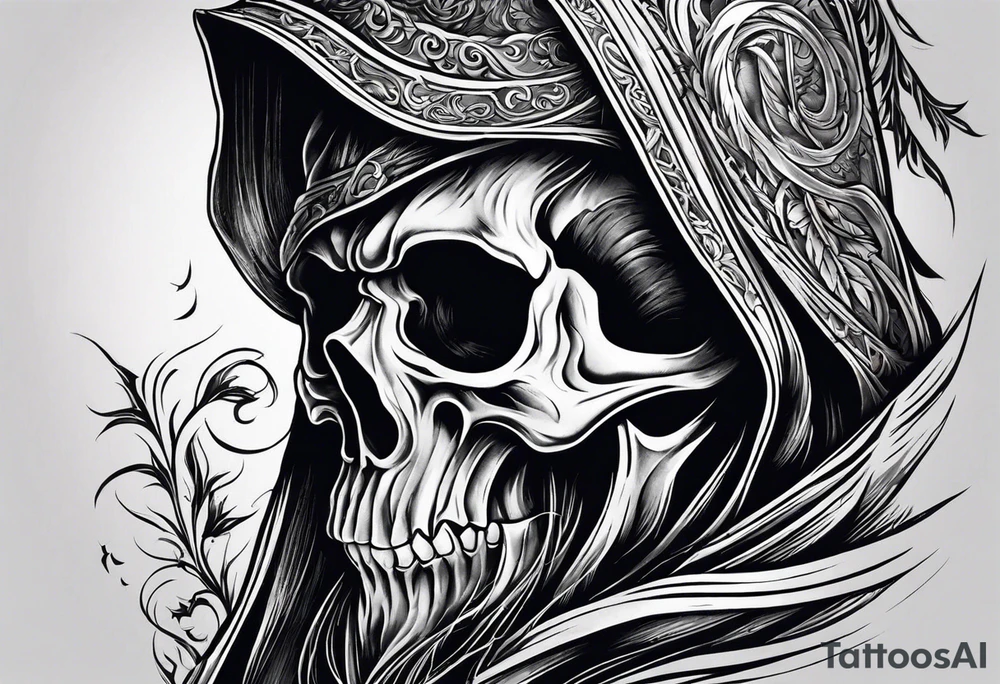 reaper tattoo design for upper arm and chest tattoo idea