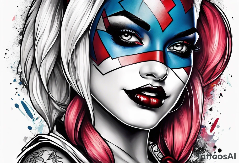Pinup Harley Quinn tattoo idea