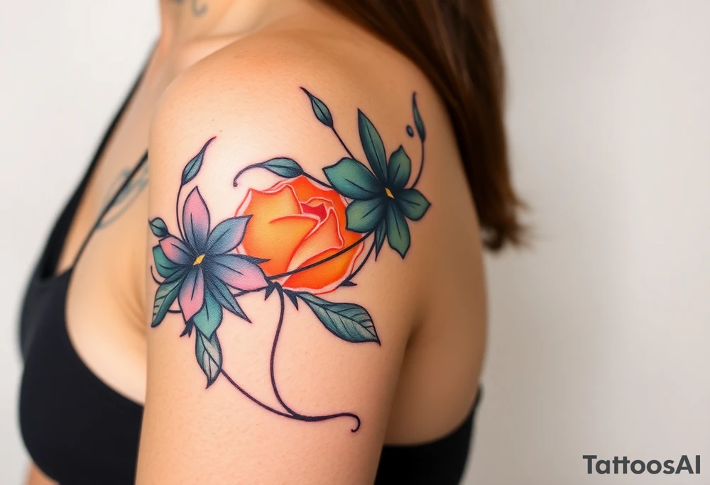 Desenhe uma tatuagem que simbolize uma mulher feminista de 41 anos, mãe de dois filhos homens, independente e filósofa inspirada nas teorias de Deleuze. A tatuagem deve expressar força, liberdade e conexão com a multiplicidade da vida, incorporando elementos abstratos e fluidos, com linhas que sugiram movimento e transformação contínua. Evite clichês e busque um design original e significativo. tattoo idea