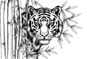 a cleverly hidden tiger, hard to see
in the bamboo forest tattoo idea