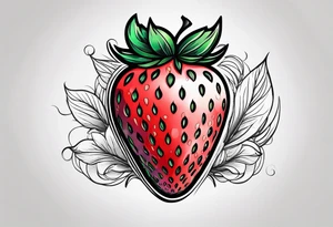 Illustrative one Strawberry tattoo idea