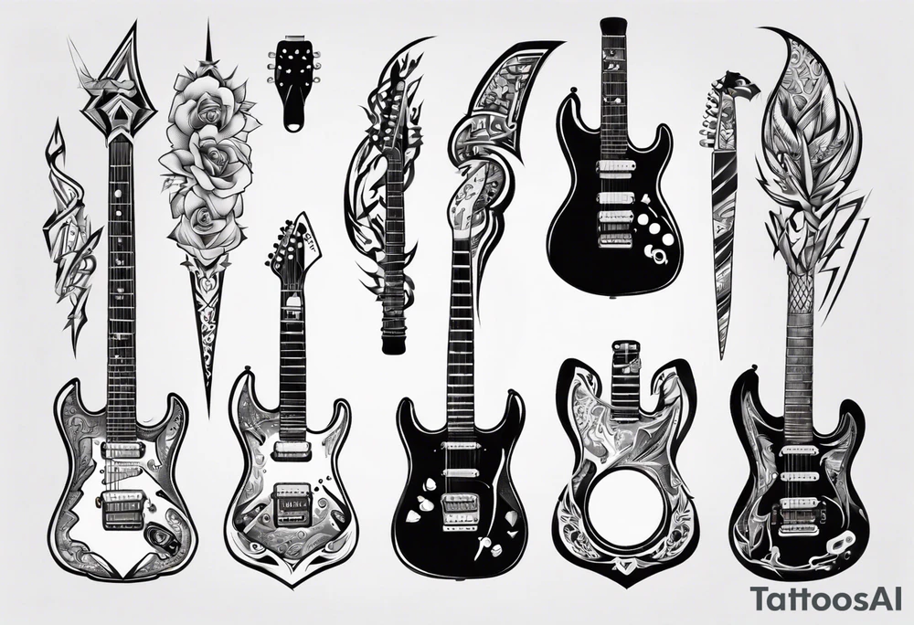 Electric guitar tattoo idea