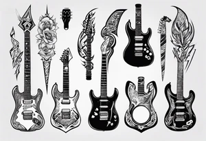 Electric guitar tattoo idea