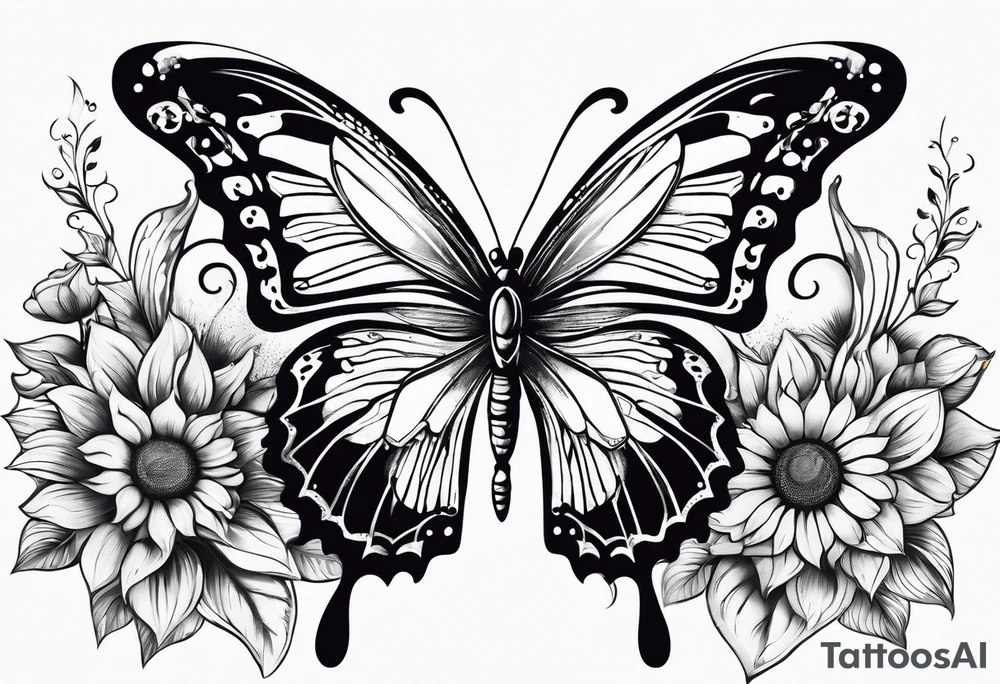 Butterfly, sunflower, book, fly, fish tattoo idea