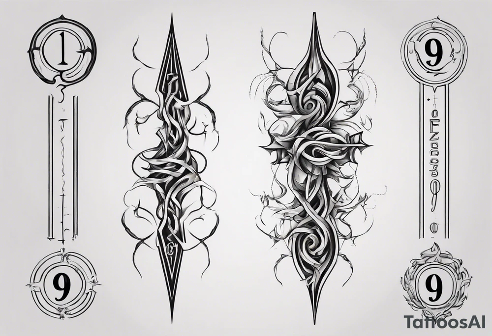 number 9 upside down and right side up connected in the middle. Tall and thin tattoo idea