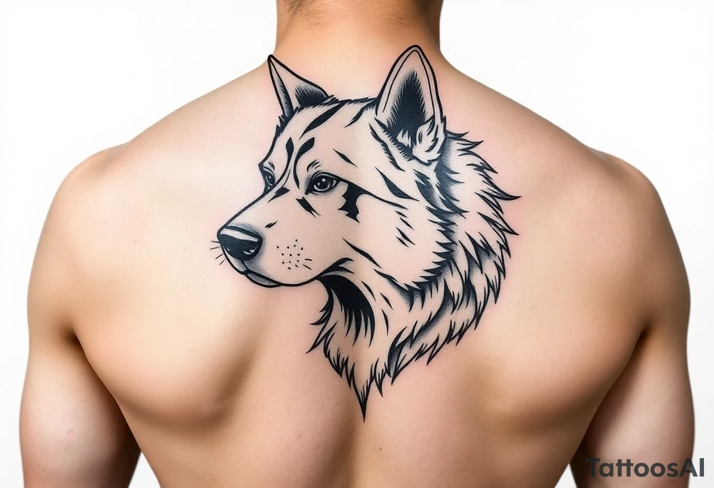 dog Japanese style tattoo idea