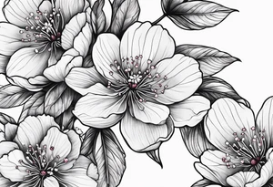 Cherry blossoms around the number 7 tattoo idea