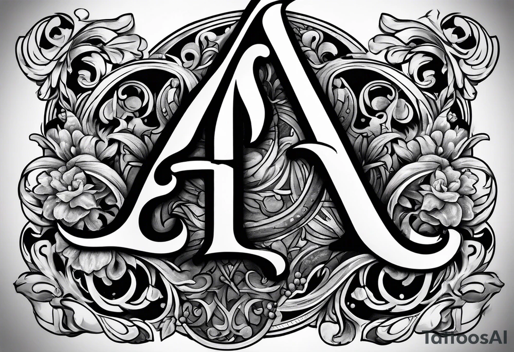 the letters A and R tattoo idea