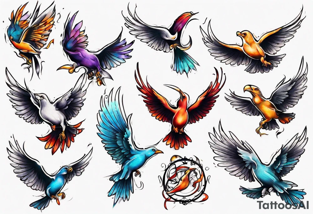 free bird inspired tattoo idea