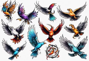 free bird inspired tattoo idea