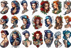majestic woman tattoo idea