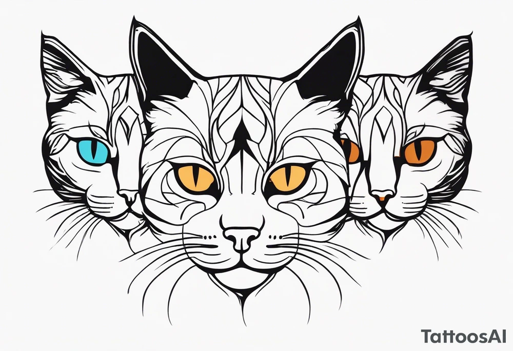 cats head tattoo idea