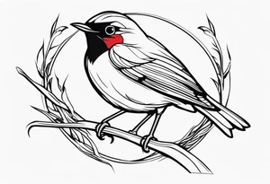 An evil looking red robin tattoo idea