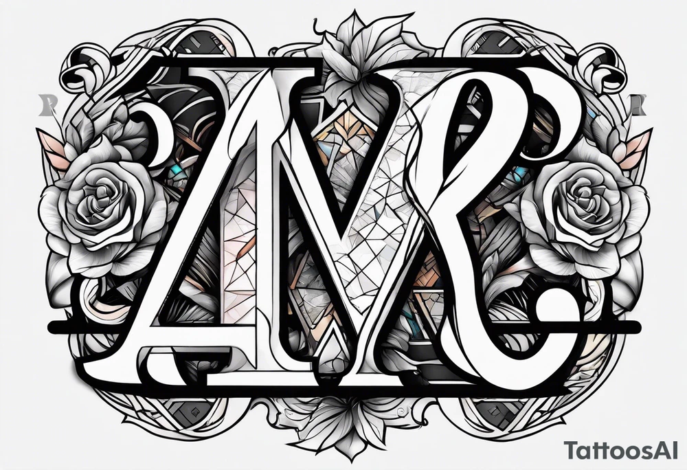 the letters A and R tattoo idea