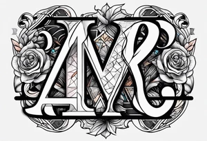the letters A and R tattoo idea