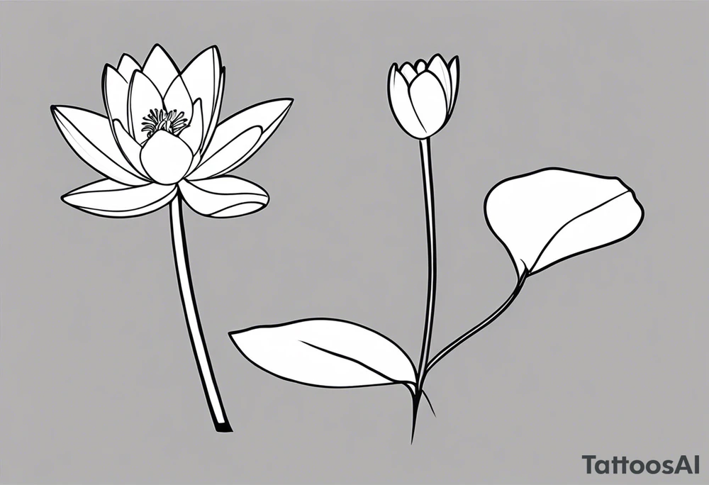 a single simple
 water lily. small tattoo idea