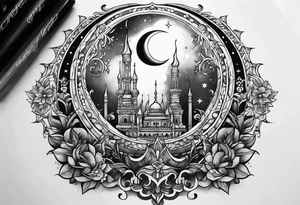 Moon chandelier tattoo idea