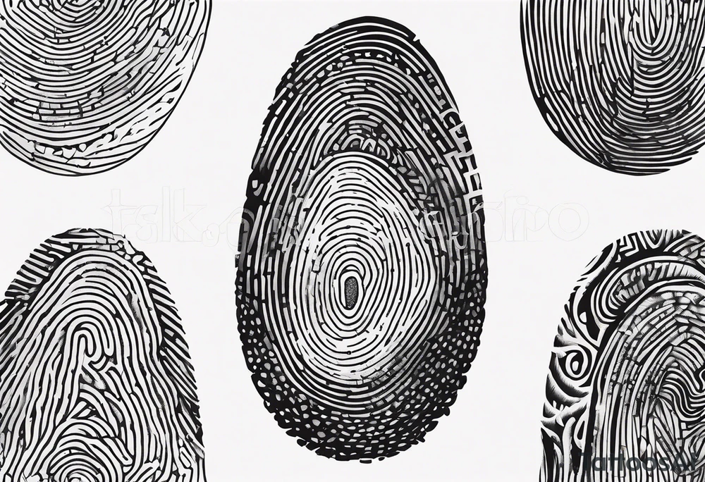 Finger print with words tattoo idea