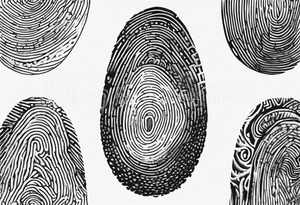 Finger print with words tattoo idea