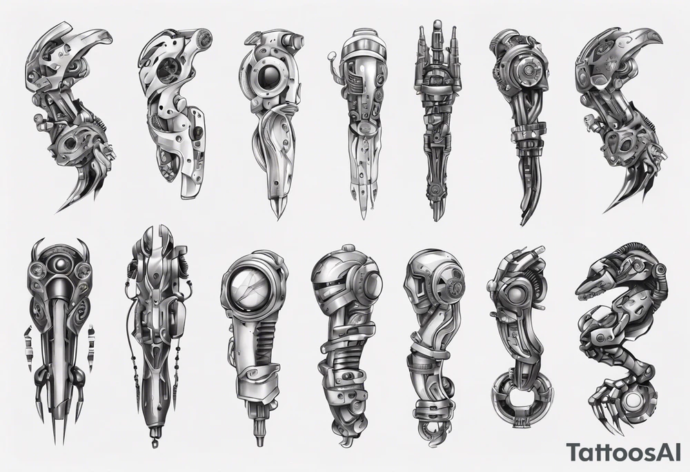 robotic forearm tattoo idea