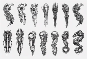 robotic forearm tattoo idea