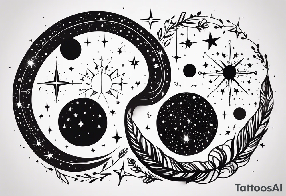 A múltiple constellation small, girly, discrete tattoo combining 3 constellations cáncer, virgo, and scorpio tattoo idea