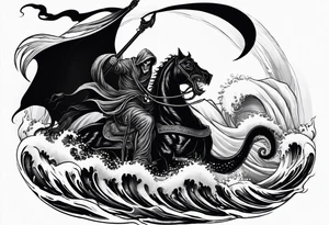 Grim reaper riding a kraken tattoo idea