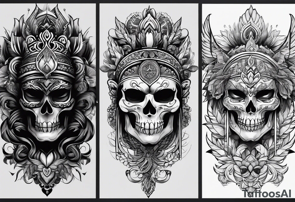 маска они с цветами tattoo idea