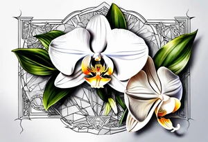 Rhaven and white orchid tattoo idea