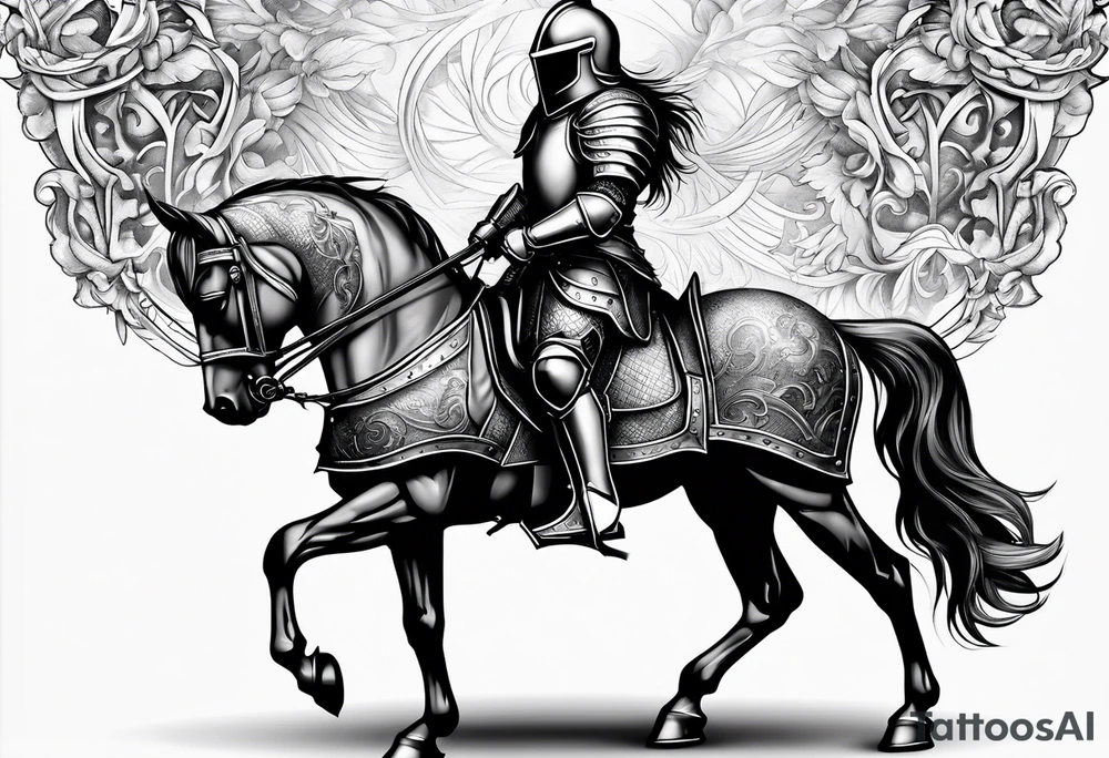 knight with heavy armor tattoo idea