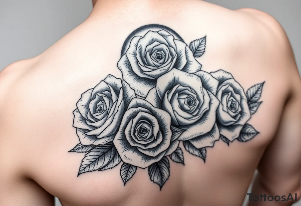 Different time pieces with different times showing and for the filler something that compliment roses for males tattoo idea