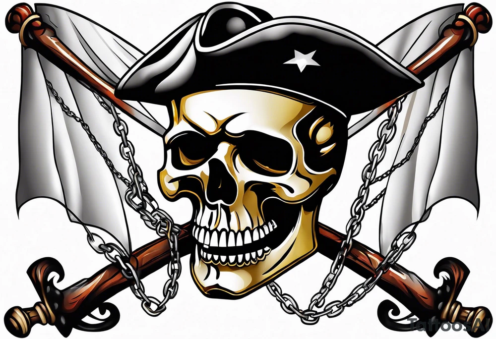 Pirate flags with chains tattoo idea