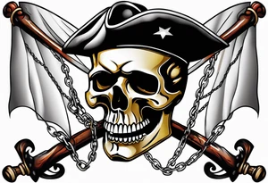 Pirate flags with chains tattoo idea