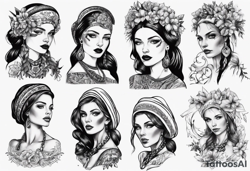 Beautiful Ukrainian Woman tattoo idea
