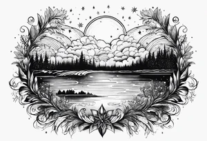 Winter night sky, February in Michigan tattoo idea