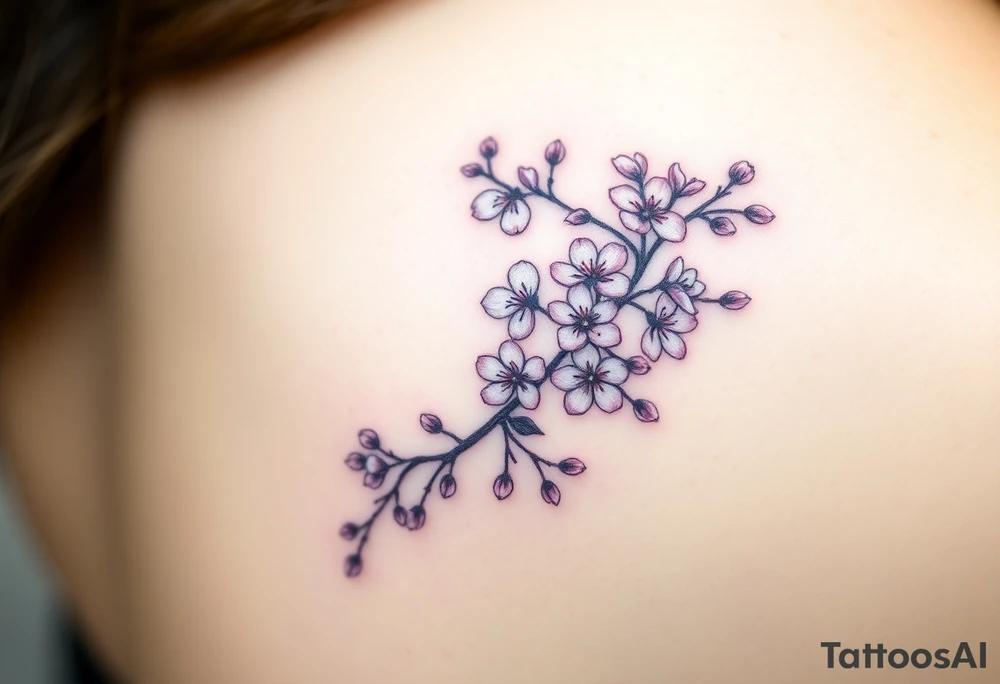 Cherry blossom vining tattoo idea