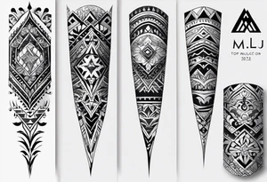 Create a small tattoo on the forearm with the initials MLJ, date of birth 22/09/22 in the style of a moluccan tattoo tattoo idea